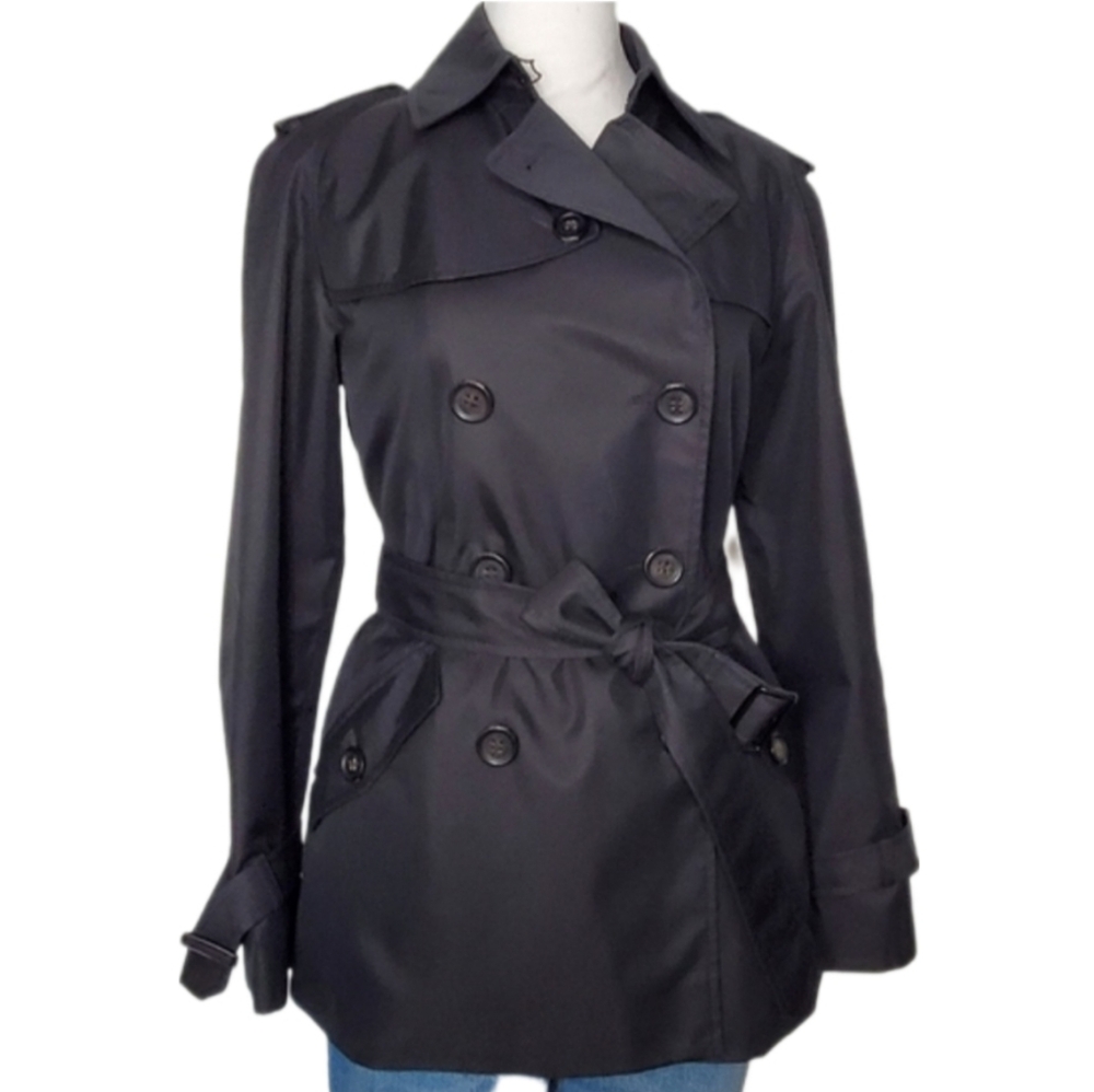 Coach Black Double-Breasted Trench Coat